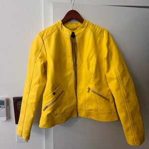 Yellow leather jacket